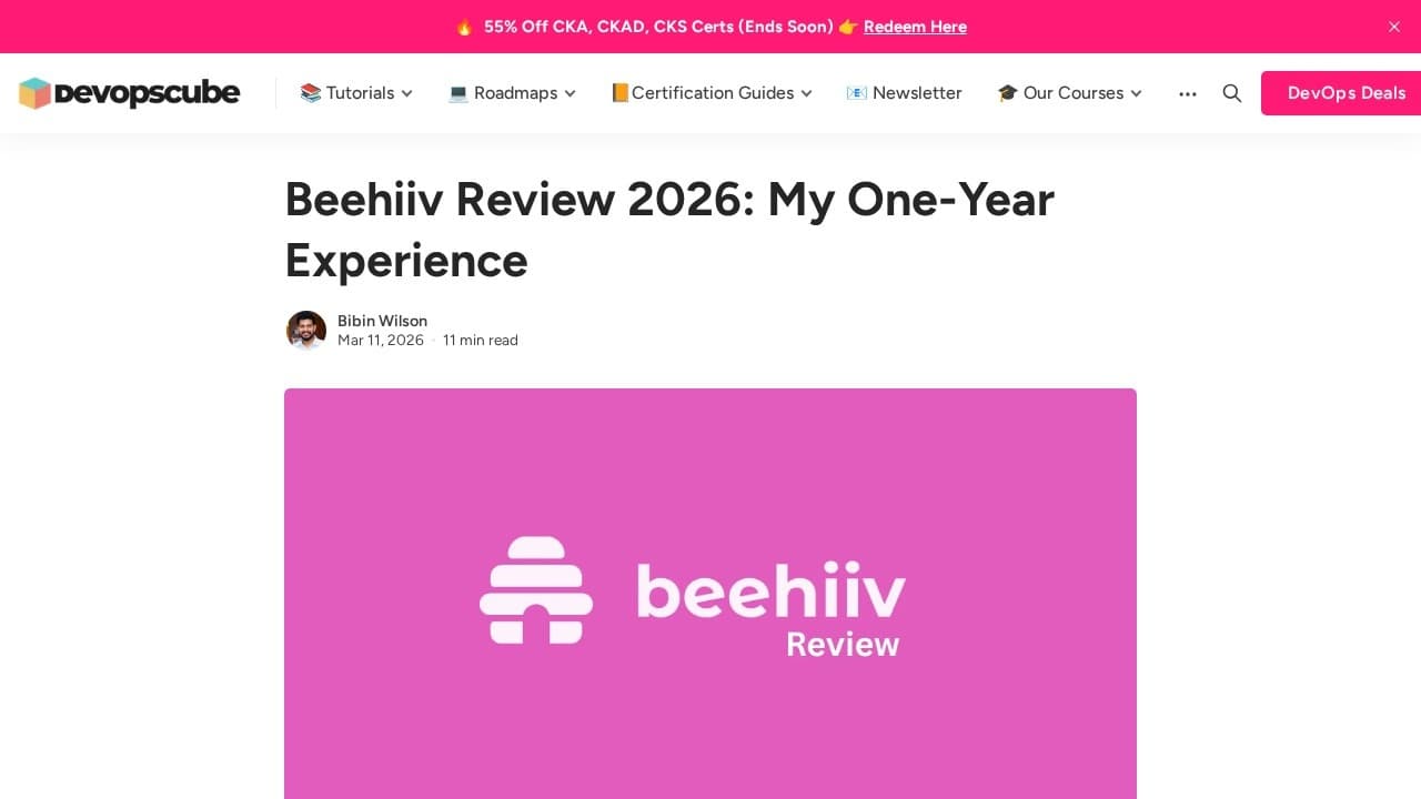 Beehiiv website screenshot