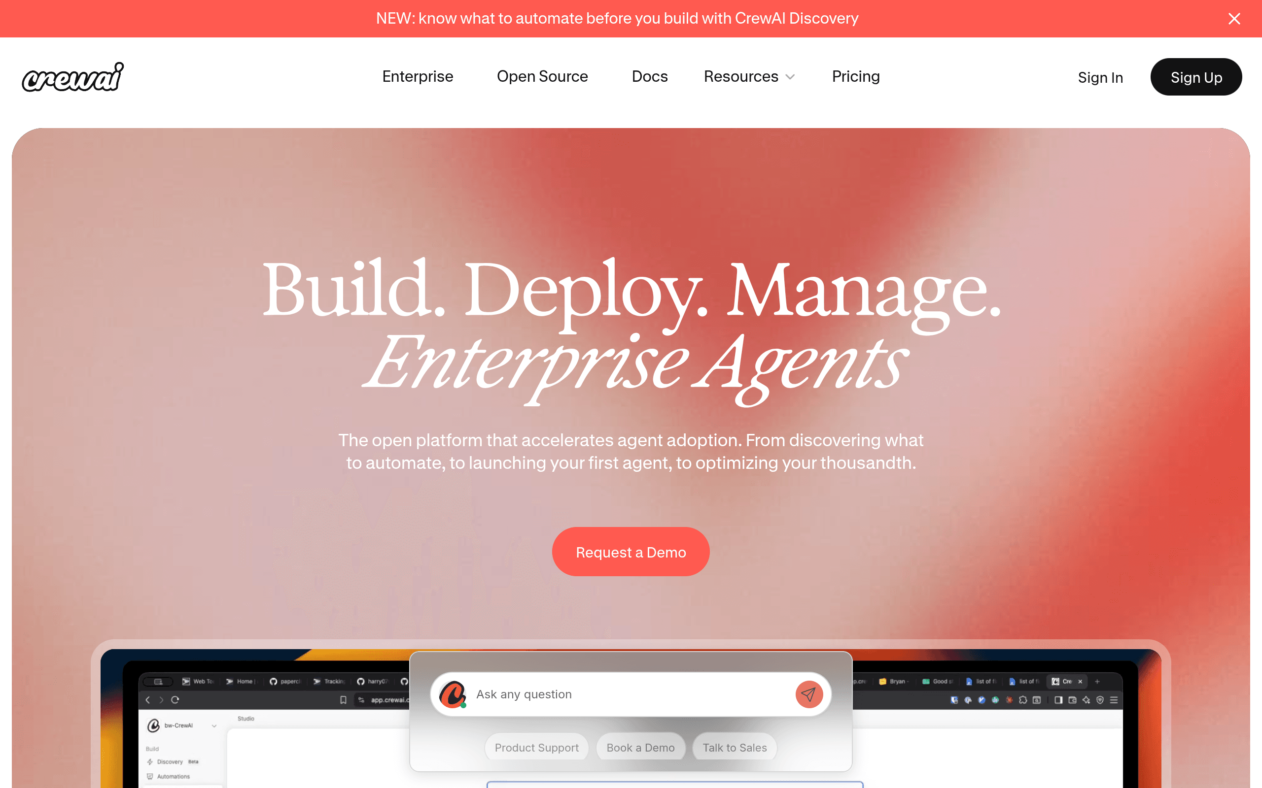 CrewAI website screenshot