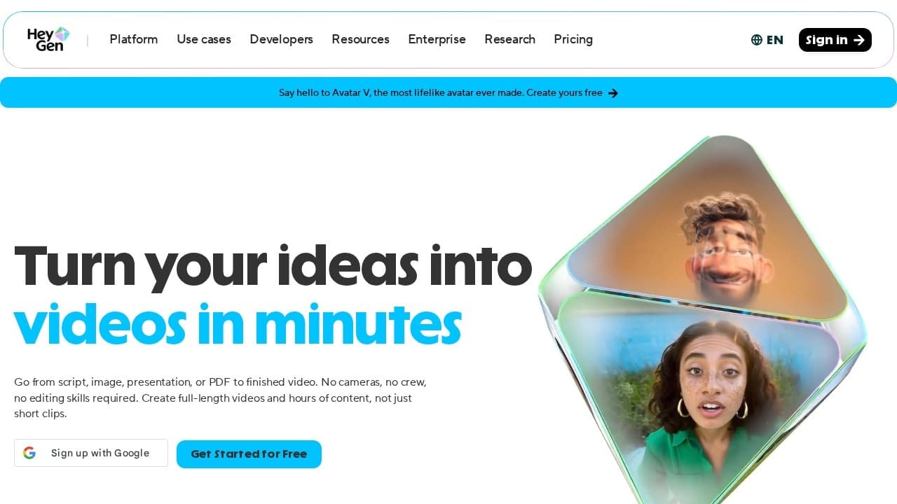 HeyGen website screenshot