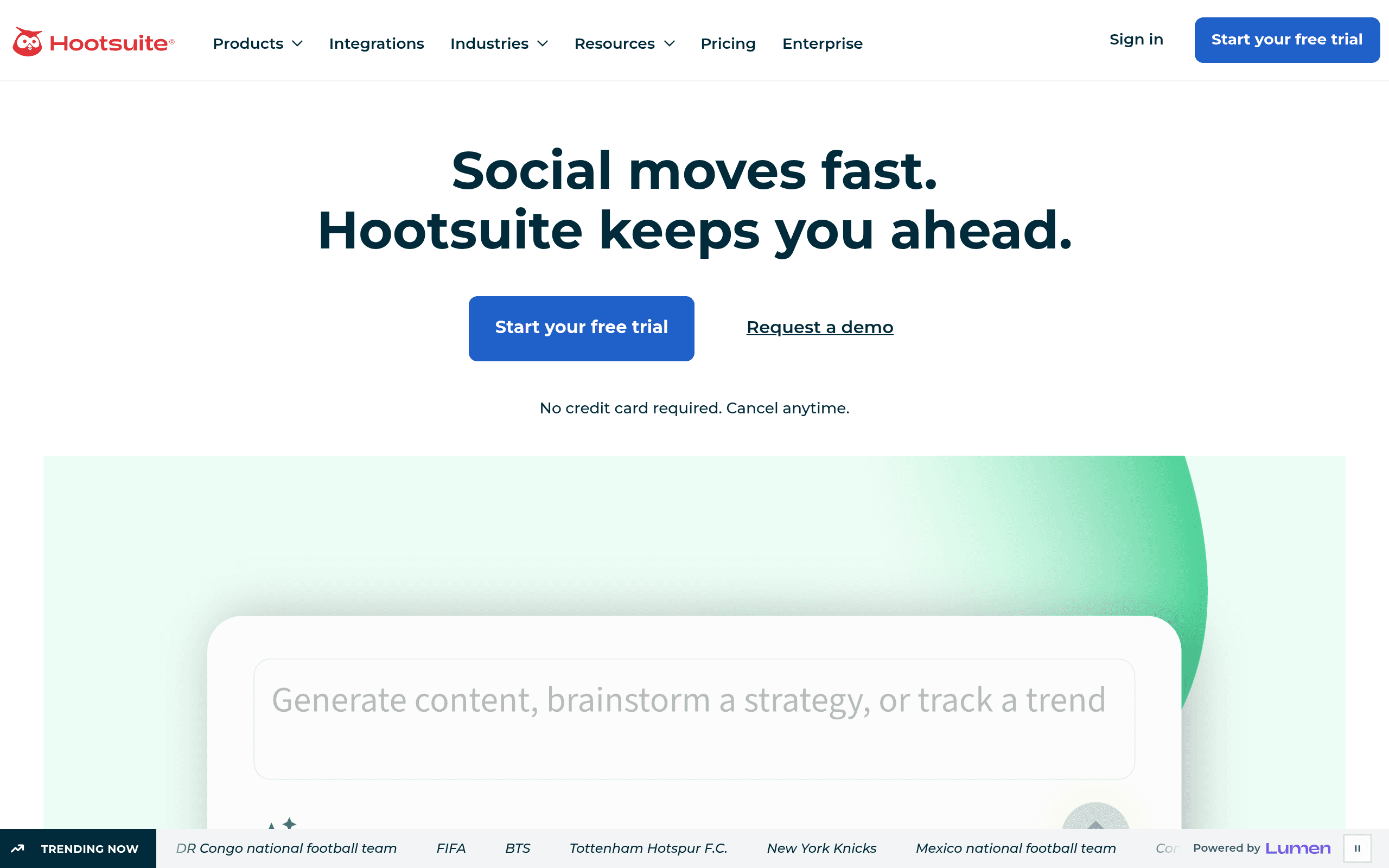 Hootsuite website screenshot