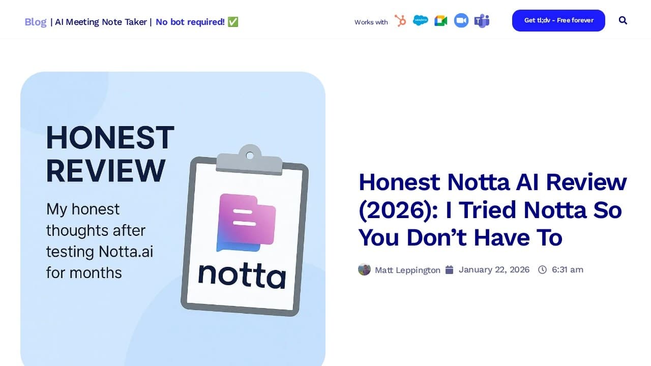 Notta website screenshot