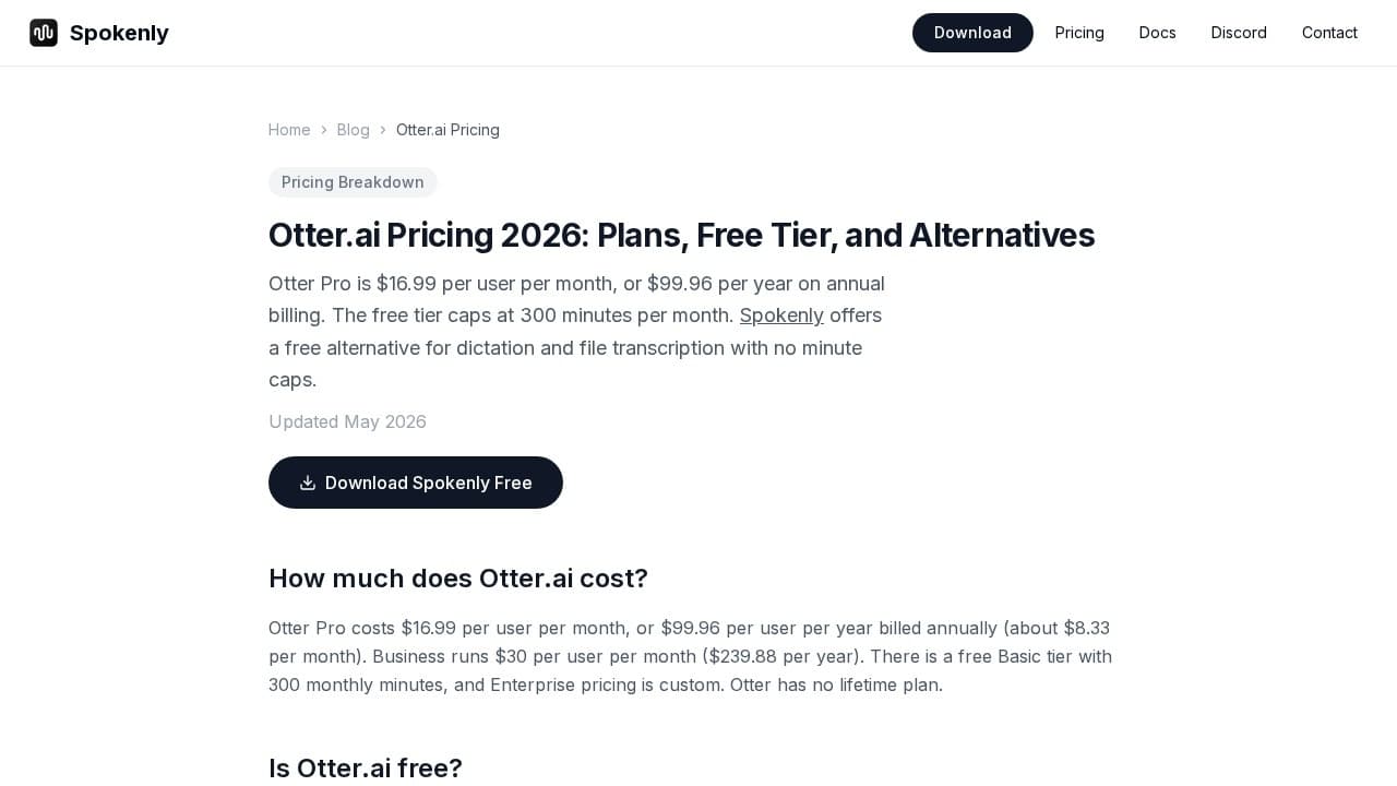 Otter.ai website screenshot