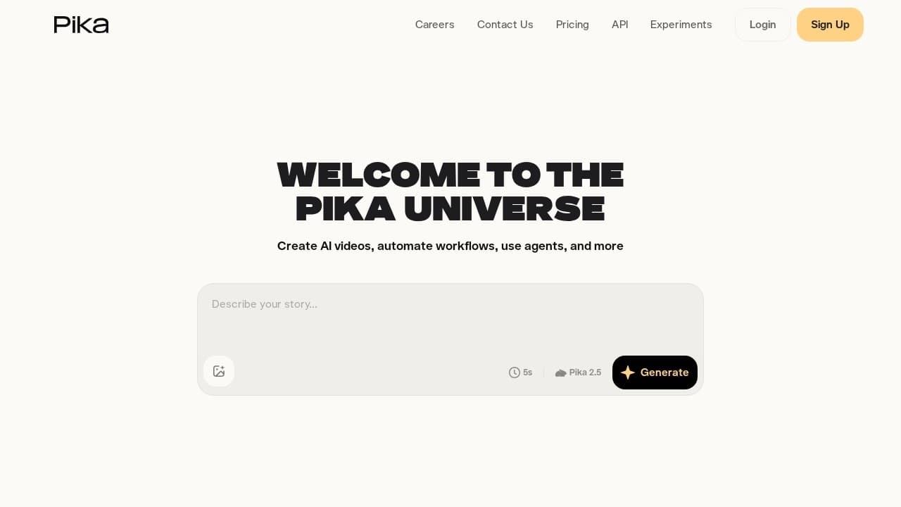 Pika website screenshot