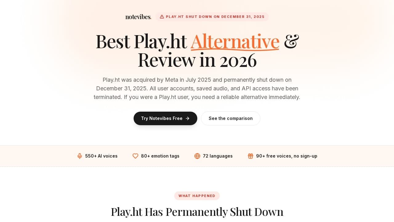 Play.ht website screenshot