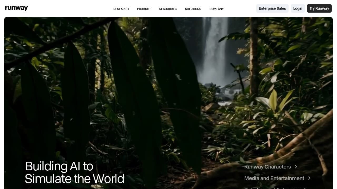 Runway website screenshot