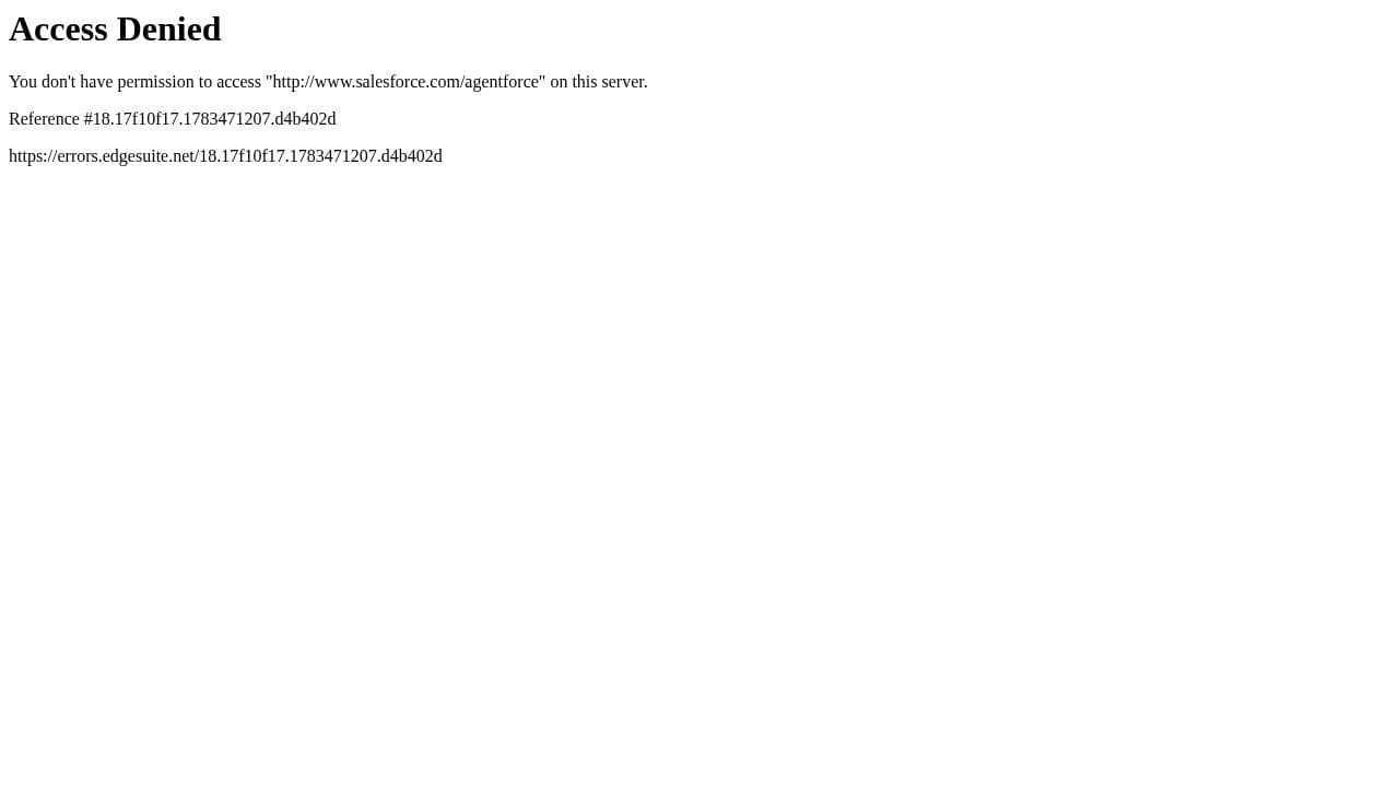 Salesforce Agentforce website screenshot
