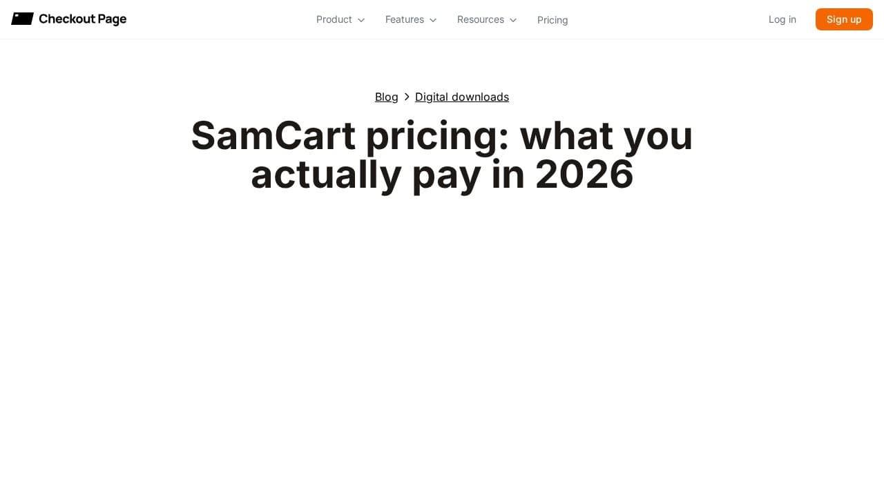 SamCart website screenshot