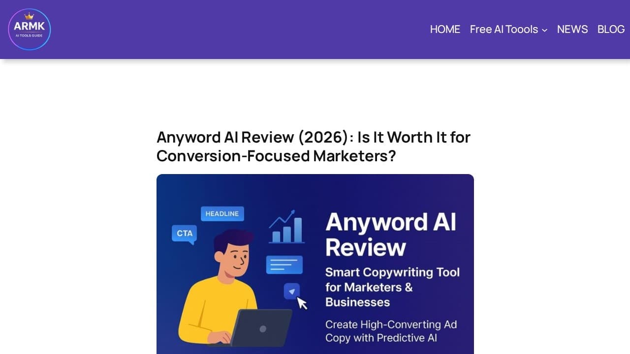 Anyword website screenshot