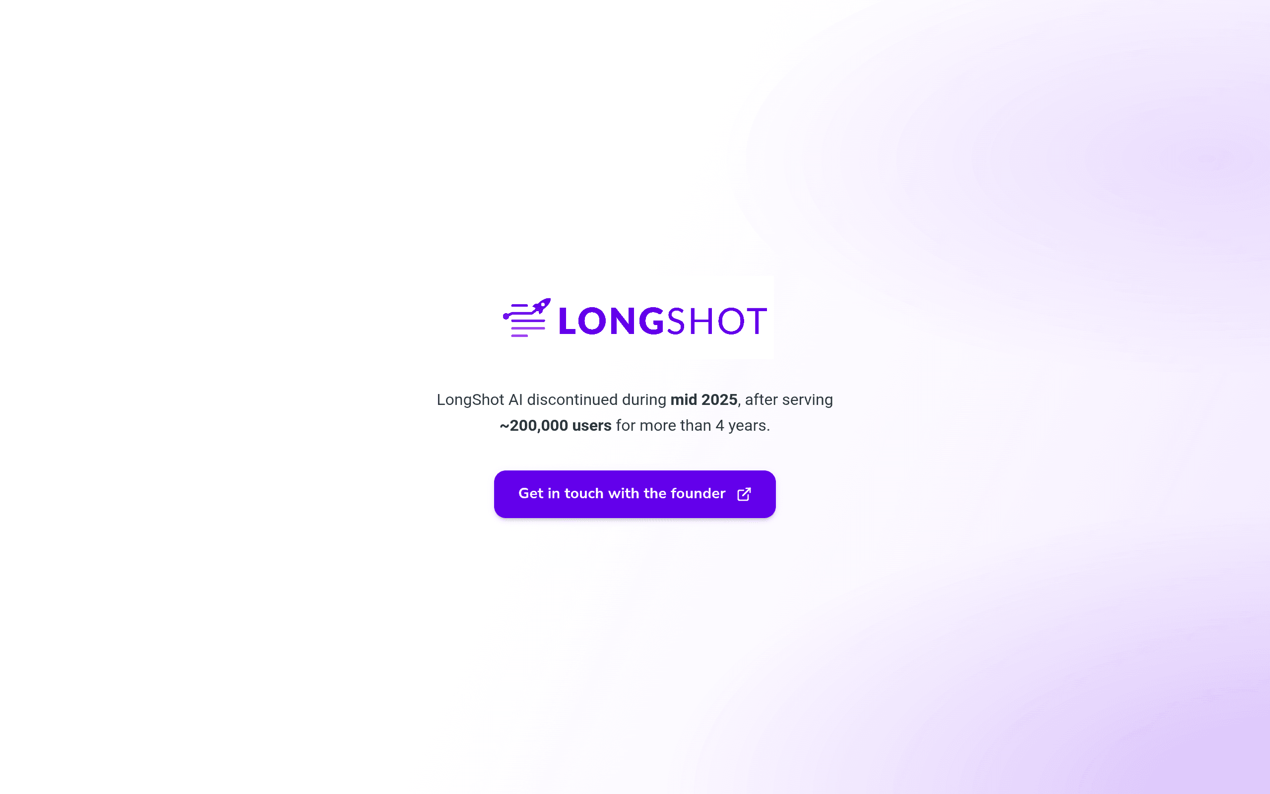 LongShot AI website screenshot