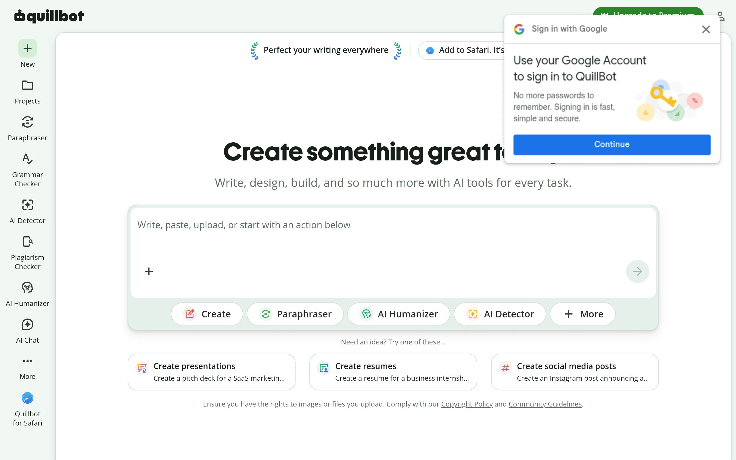 QuillBot website screenshot